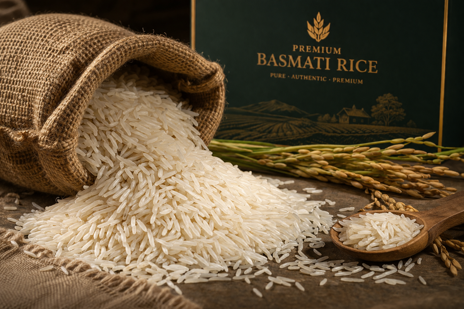 Close-up of premium long grain rice